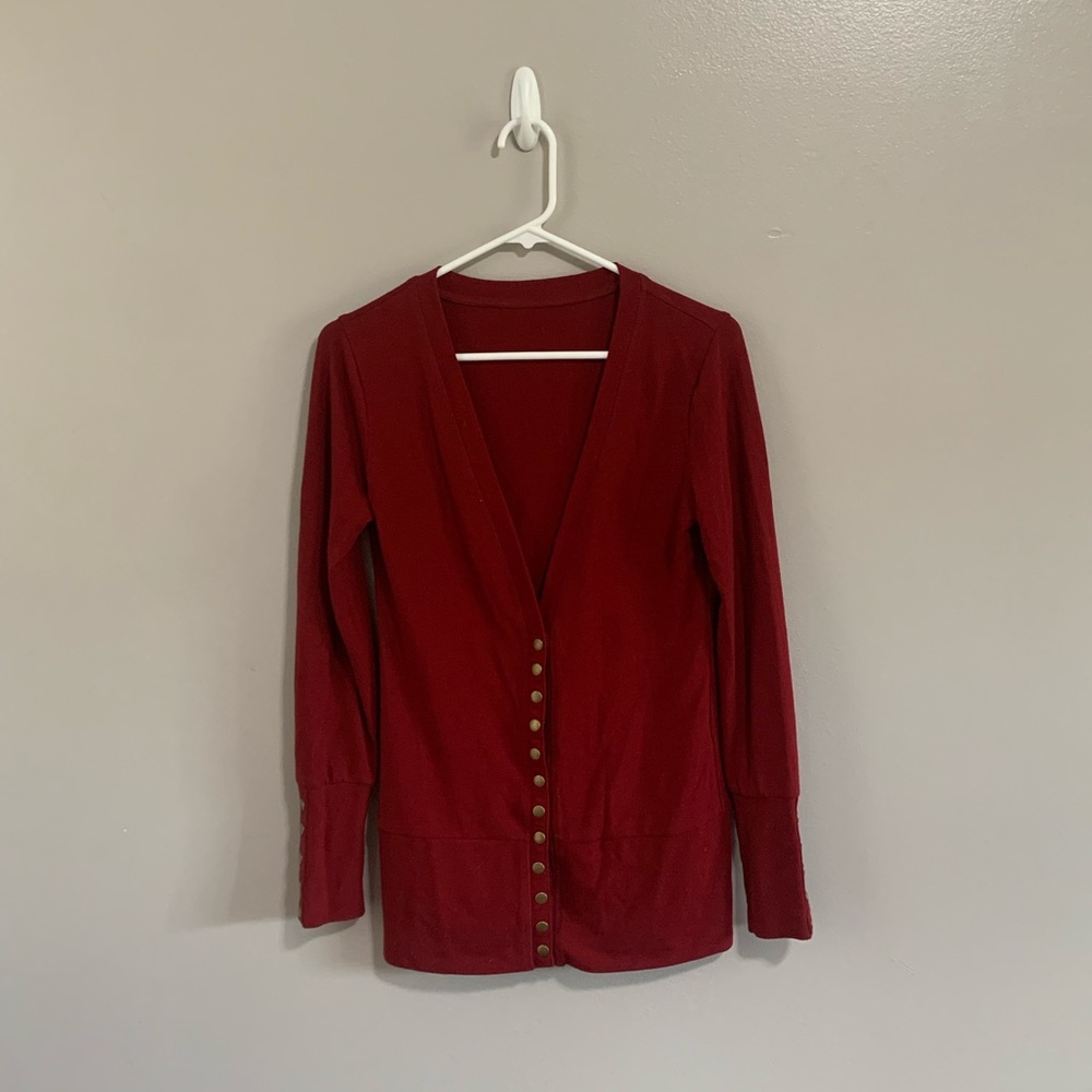 Cherry red cardigan